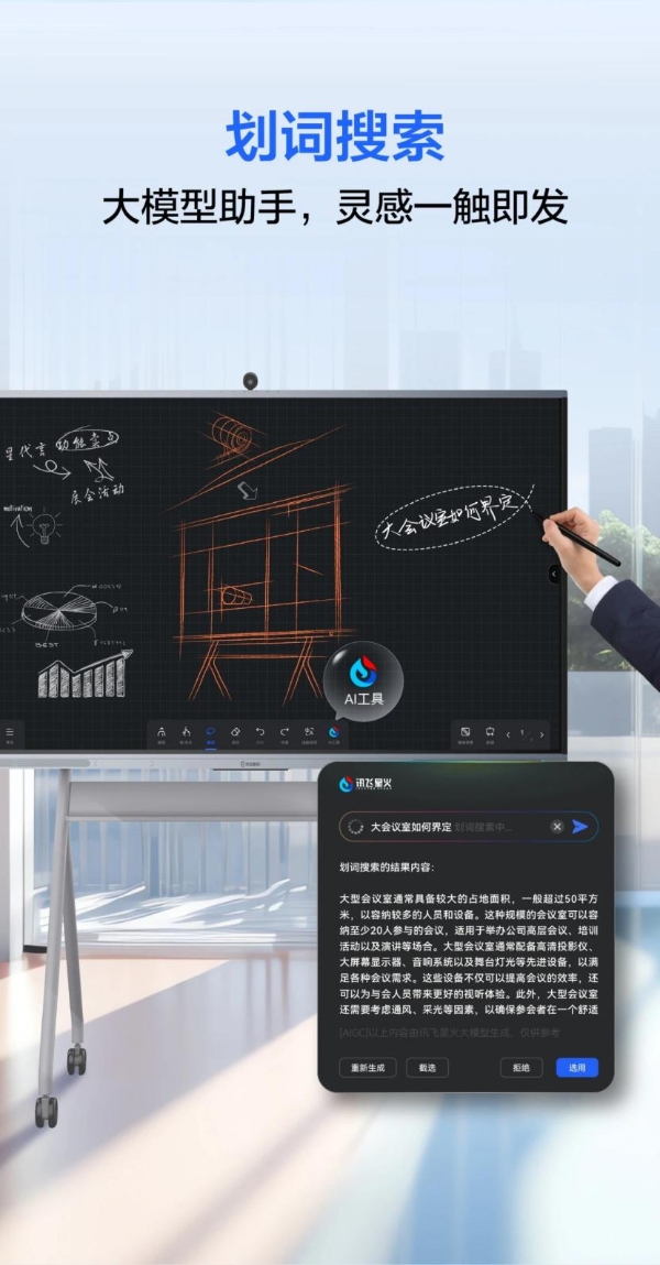 讯飞星火大模型升级至V3.0，讯飞听见智慧屏畅享版新增智能绘画功能！
