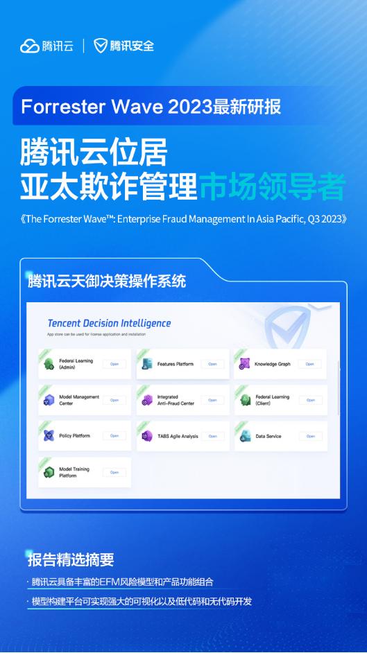 2023最新研报：腾讯云位居亚太欺诈管理市场“领导者”