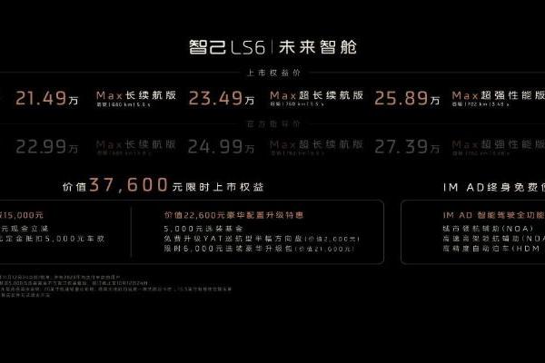 金晨代言！“超级爆品”智己LS6正式上市，售价21.49万元起 