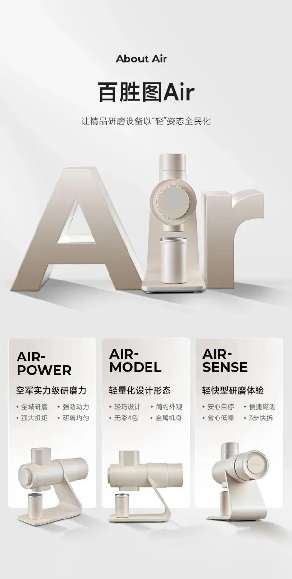 精品研磨，轻享生活——百胜图轻享版高精度电动磨豆机E6 Air新品首发
