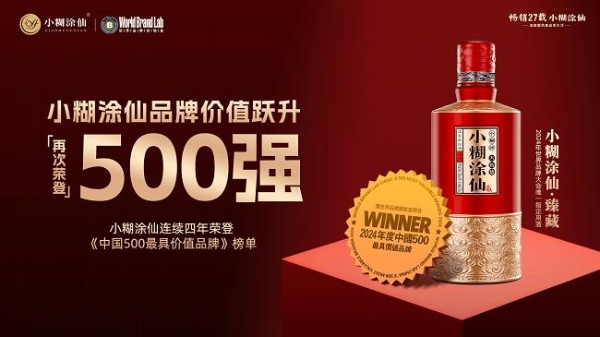 连续4年荣登“中国500最具价值品牌”榜单，小糊涂仙品牌价值再跃升