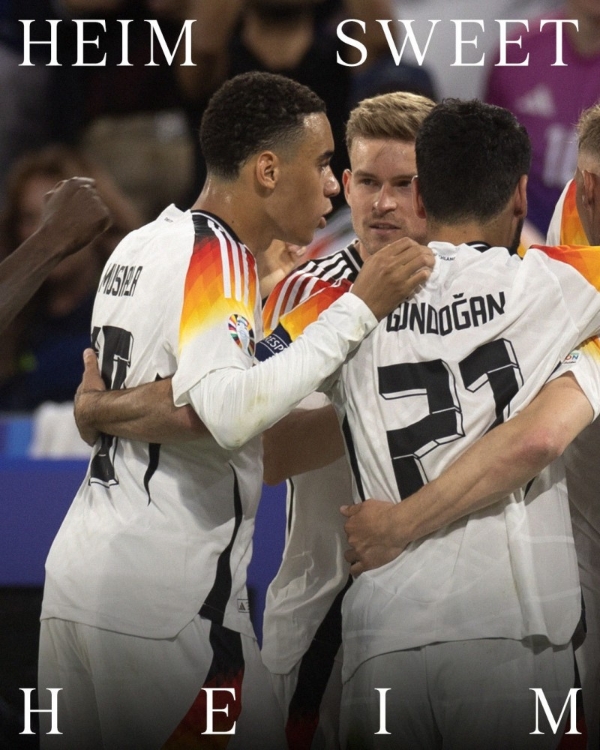 欧洲杯如火如荼，阿迪达斯赞助球队德国、西班牙率先晋级16强