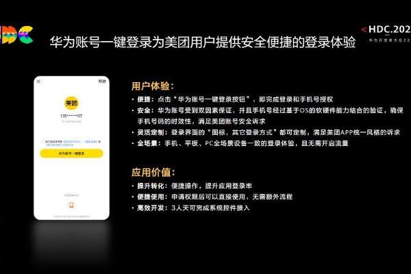 鸿蒙原生版美团、淘宝等60多款应用接入华为账号一键登录，一个账号畅享鸿蒙世界