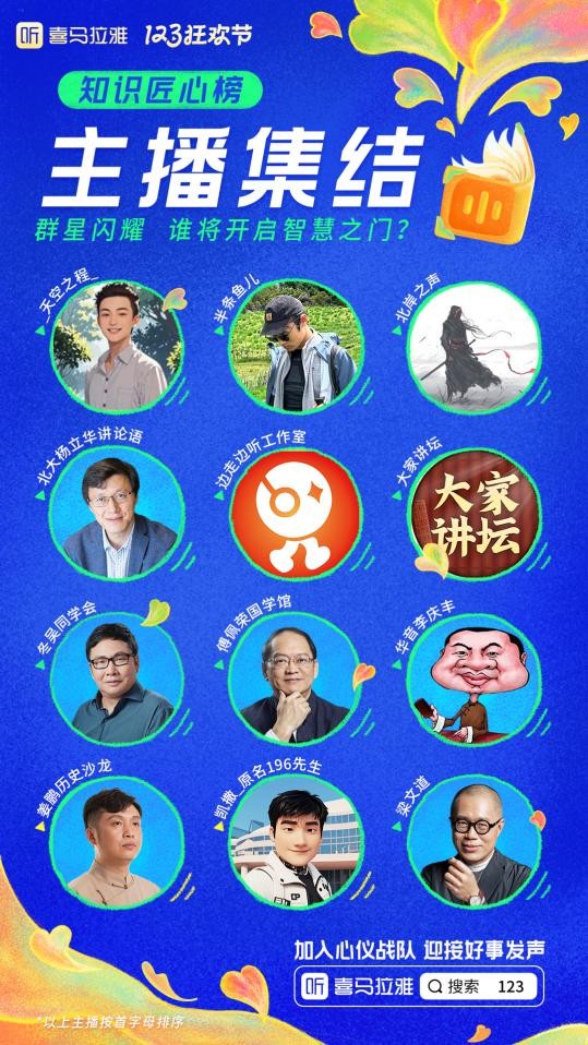 喜马拉雅123狂欢节开启，重磅新品专辑来袭