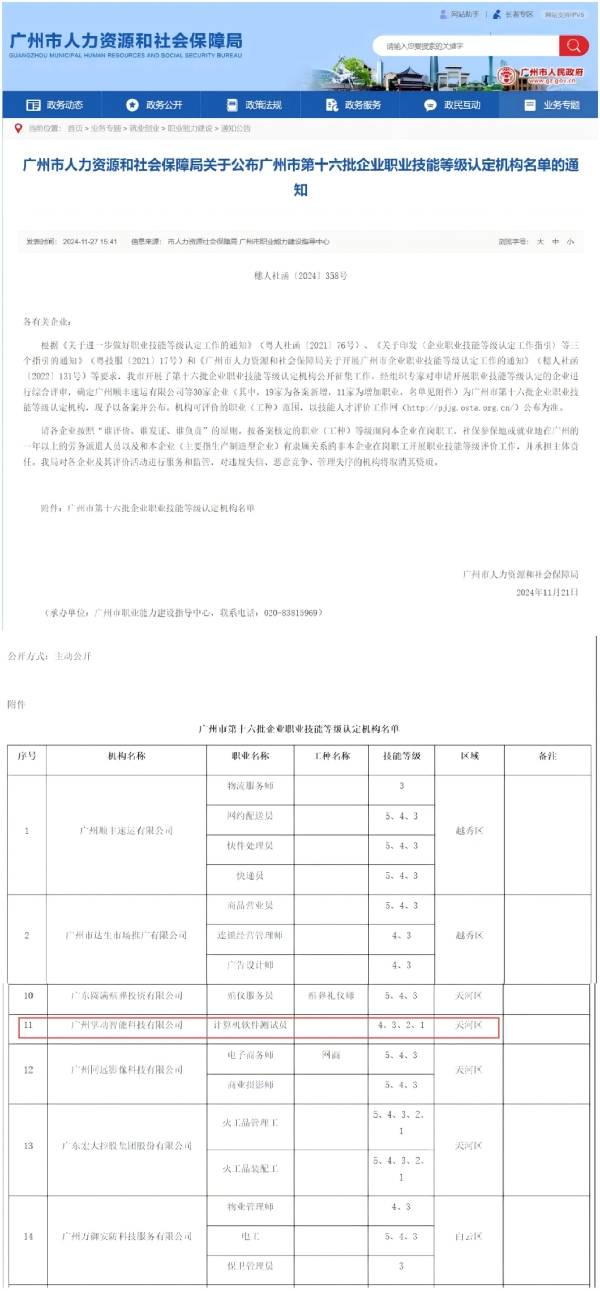 掌动智能成功入选广州市职业技能等级认定机构名单