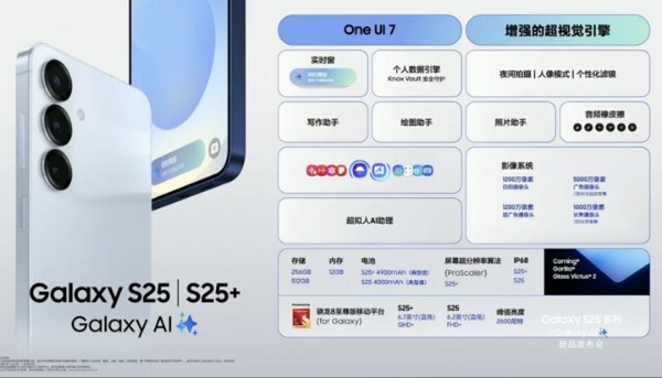 三星 Galaxy S25 系列国行发布：5999 元起售享国补，国行有两个独占