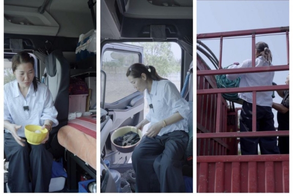  驰骋运输路！欧曼银河7燃气车：郭大姐夫妇温馨之家 生活赚钱两不误