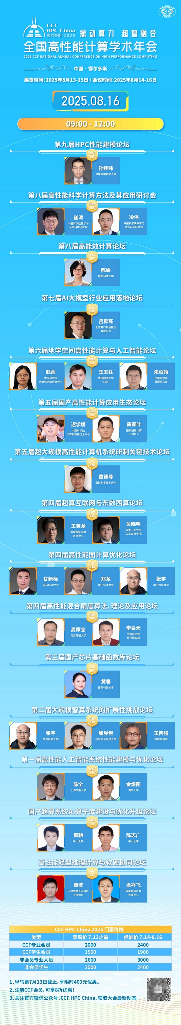 CCF HPC China 2025 主题论坛再升级，早鸟票限时开售！ 