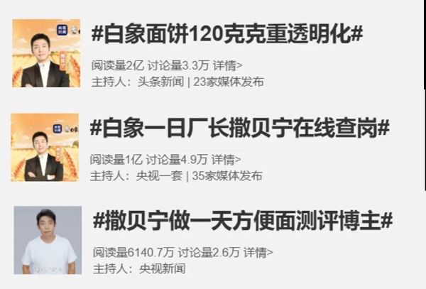 央视直播“查岗”白象面饼120克，方便面行业迎何新风向？ 