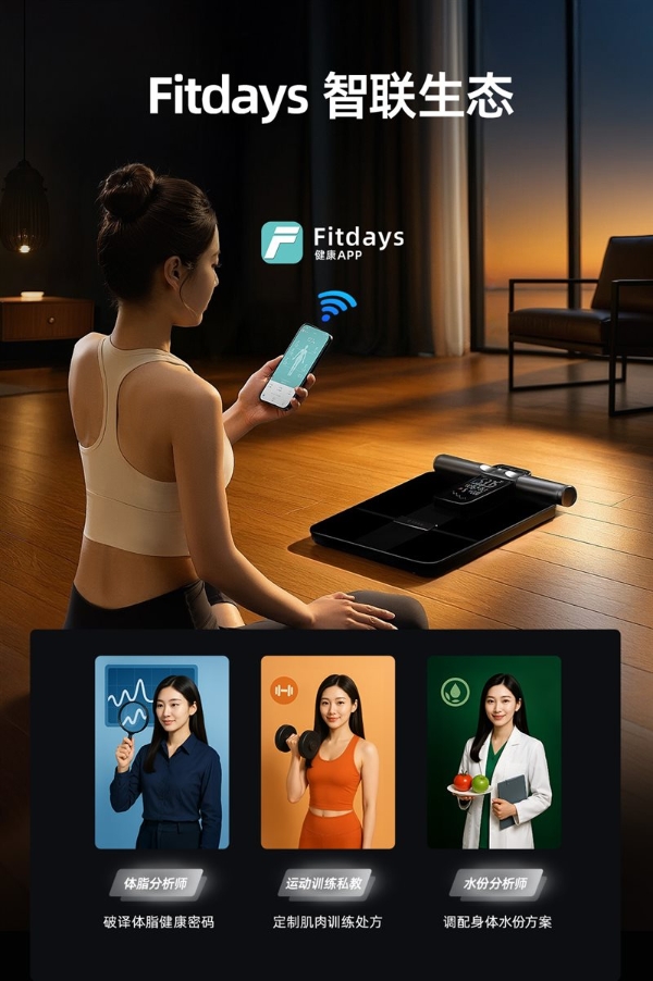 沃莱科技P7 Max 智能八电极｜突破健康管理价值边界，重新定义“体脂秤” 