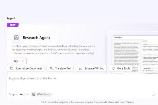 再添AI利器！福昕软件在海外推出AI-Powered Research Agent 