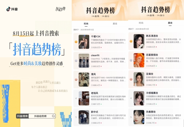 抖音趋势榜上线，和TA们一起解锁「有效变美」进化论 