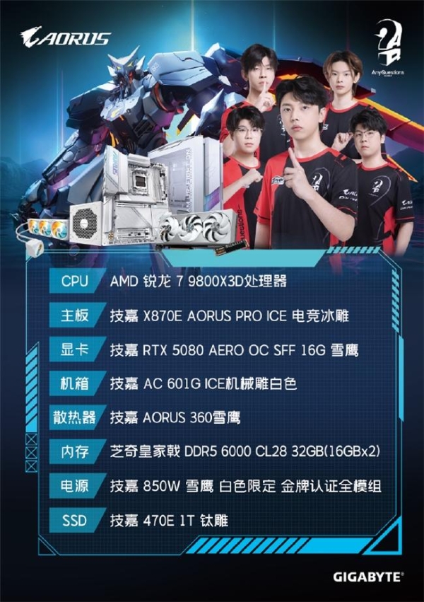 技嘉 AORUS 全明星计划持续发力：跨界联动多领域名人，定制全家桶主机彰显硬核实力 