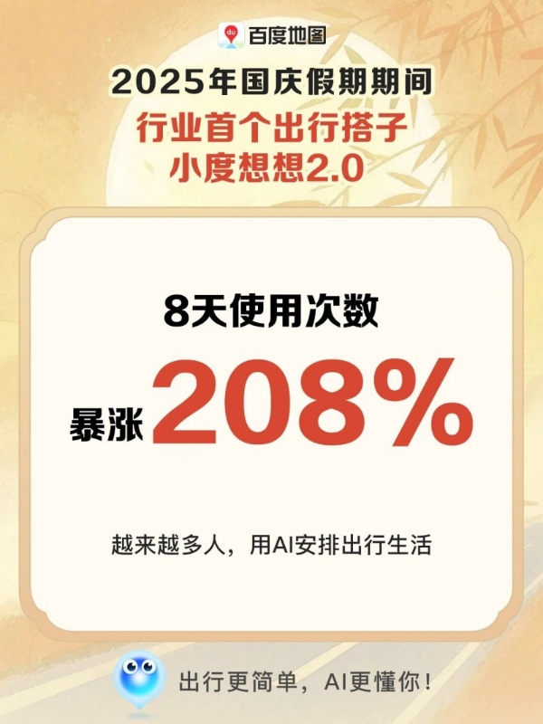 出行智能体点亮国庆烟火气，百度地图正成为亿万人身边的AI出行向导 