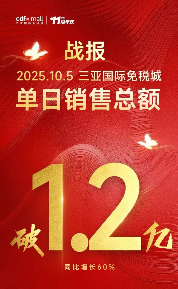 中免三亚国际免税城单日销售额破亿 以“免税+”打造品质黄金周