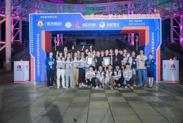 08843248626255fdbbd8d3f0b5b7089e “单台电脑控制最多无人机”与“无人机发射最多烟花”:高巨创新吉尼斯双纪录定义低空表演新范式