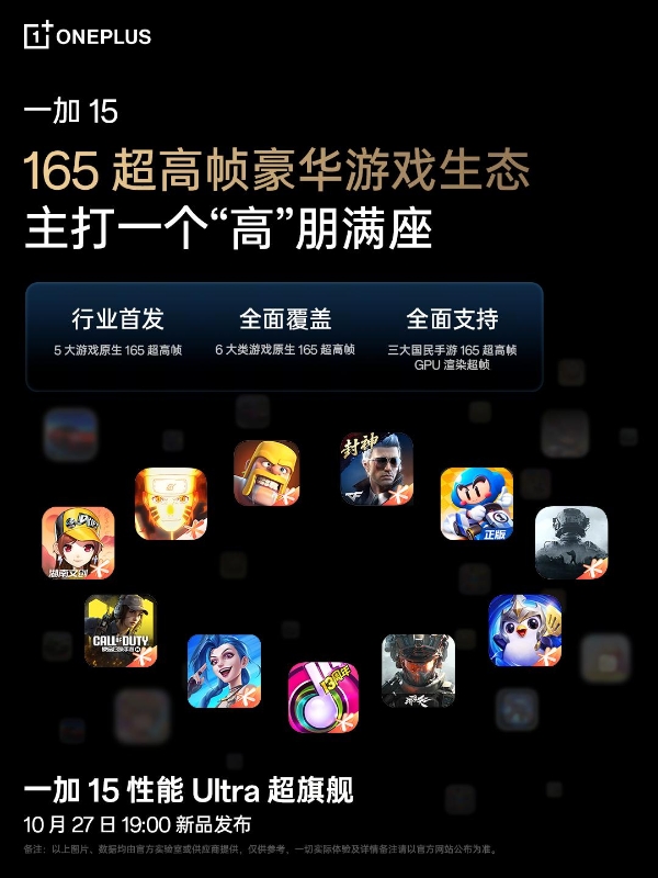 一加 15 首发实现主流游戏 165 帧无限满帧，强悍性能铸就「枪神首选」 