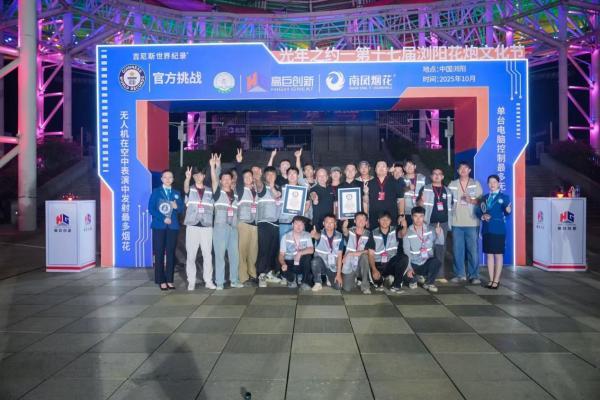 “单台电脑控制最多无人机”与“无人机发射最多烟花”：高巨创新吉尼斯双纪录定义低空表演新范式 