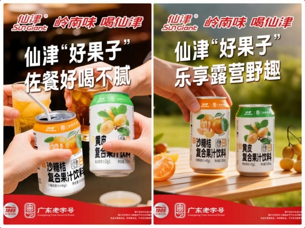 仙津饮料新品 “果汁饮料” 系列上市：广东老字号品牌，匠心诠释岭南风味 