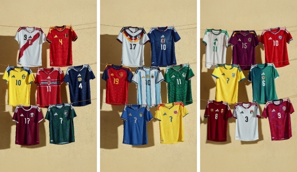 阿迪达斯发布26年FIFA世界杯国家队主场球衣 