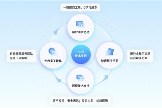 高效远程、软件定制、管理追溯、工单平台，这些向日葵远程技术支持方案均具备 