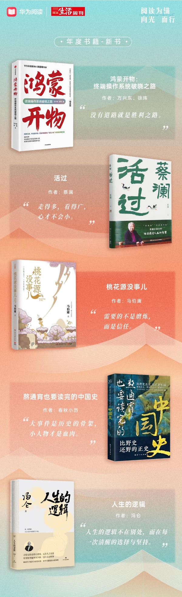 阅读为锚 向光而行：华为阅读×三联生活周刊2025年度阅读榜单温暖发布 