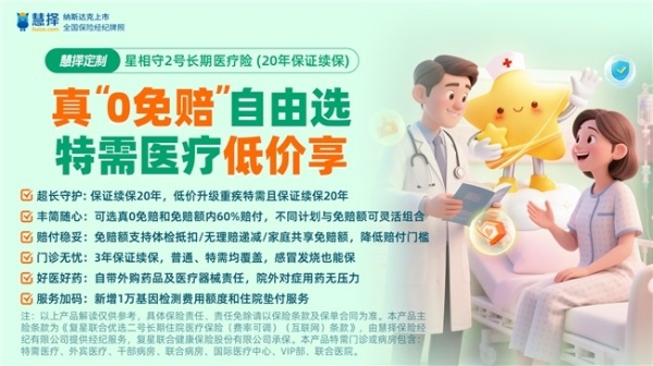 特需医疗低价可享，慧择星相守2号长期医疗险上线 