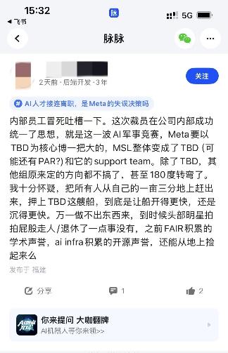 脉脉林凡参加“AI圆桌π对”,认为Meta要赶超同行，需要做人才取舍 