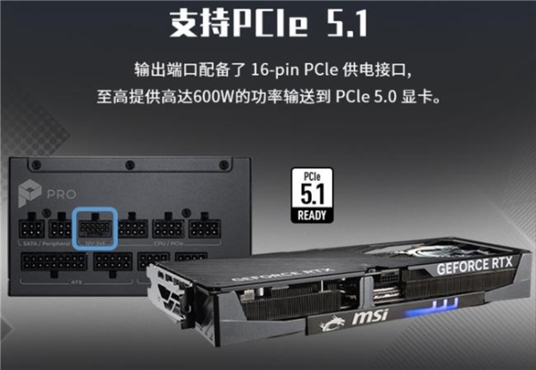  微星PRO A1000PL PCIE5电源上市：ATX3.1+PCIe5.1双认证，首发699元 