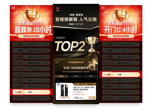 新秀崛起，质领未来 | 龙霆智能锁荣膺“消费者优选品牌”大奖 