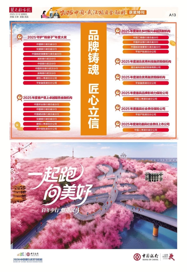 榜单揭晓！平安融易湖北分公司荣获2025中国·武汉极目金融榜三项大奖 