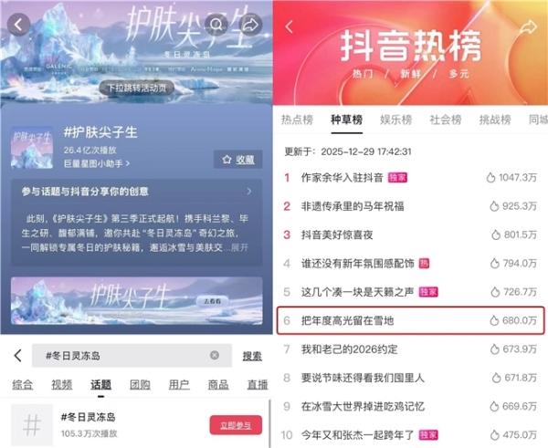 「护肤尖子生」集结冬日灵冻岛 上抖音解锁极寒场景护肤秘籍 