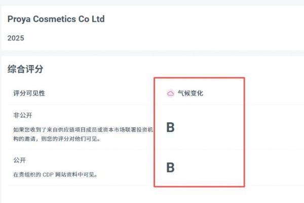 从气候管理到全链减碳：珀莱雅股份连续三年CDP评级稳居B级，展现ESG长期价值 