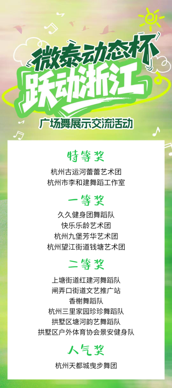 微泰动态杯“跃动浙江”广场舞展示交流活动圆满落幕 