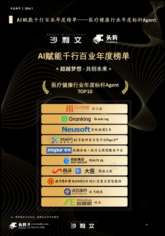  沙利文AI Agent榜单出炉，智慧眼“砭石”跻身医疗健康TOP10 