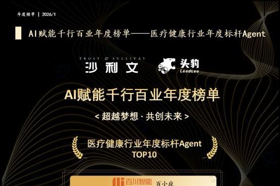  沙利文AI Agent榜单出炉，智慧眼“砭石”跻身医疗健康TOP10 