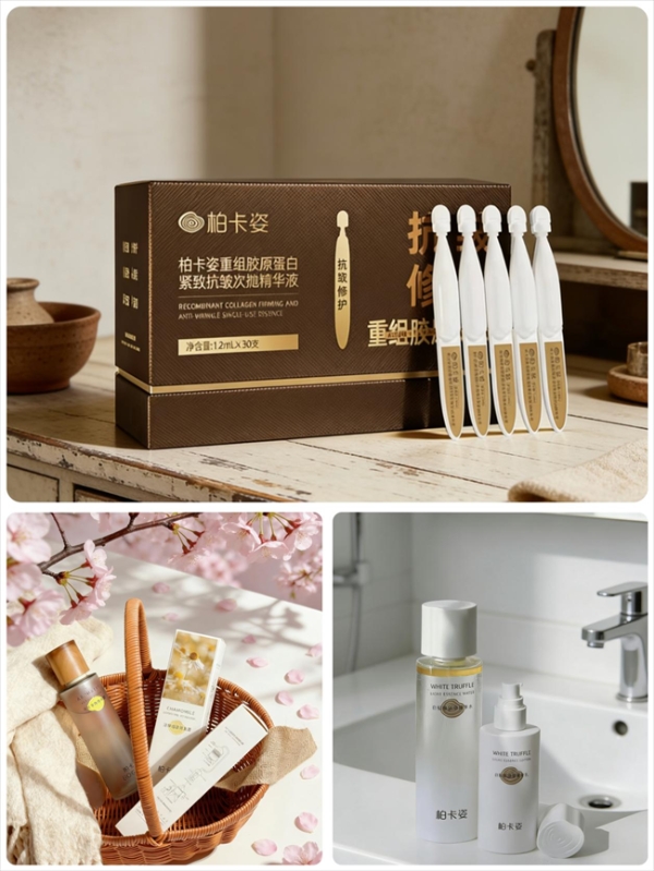 柏卡姿三重植护体系，以自然植萃赋活，让肌肤回归本真状态 