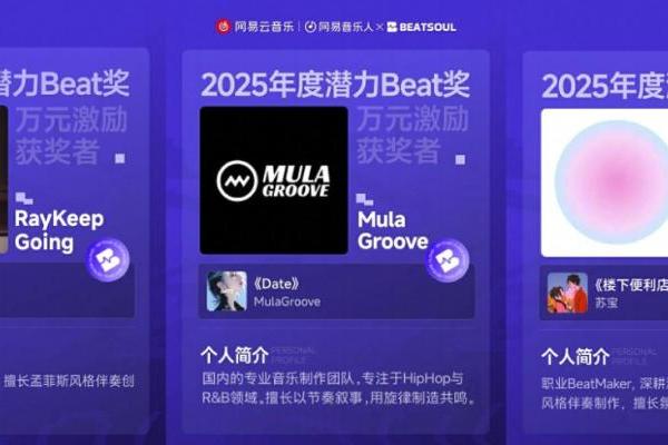 网易云音乐BEATSOUL激励计划奖项公布 三位创作者得万元激励金 