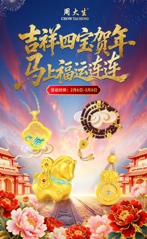 吉祥四宝贺年，马上福运连连：周大生匠心呈献马年新春主题盛典 