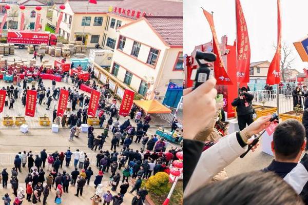 光明村送年货活动正式开启 刘强东暖心礼让村民欢喜