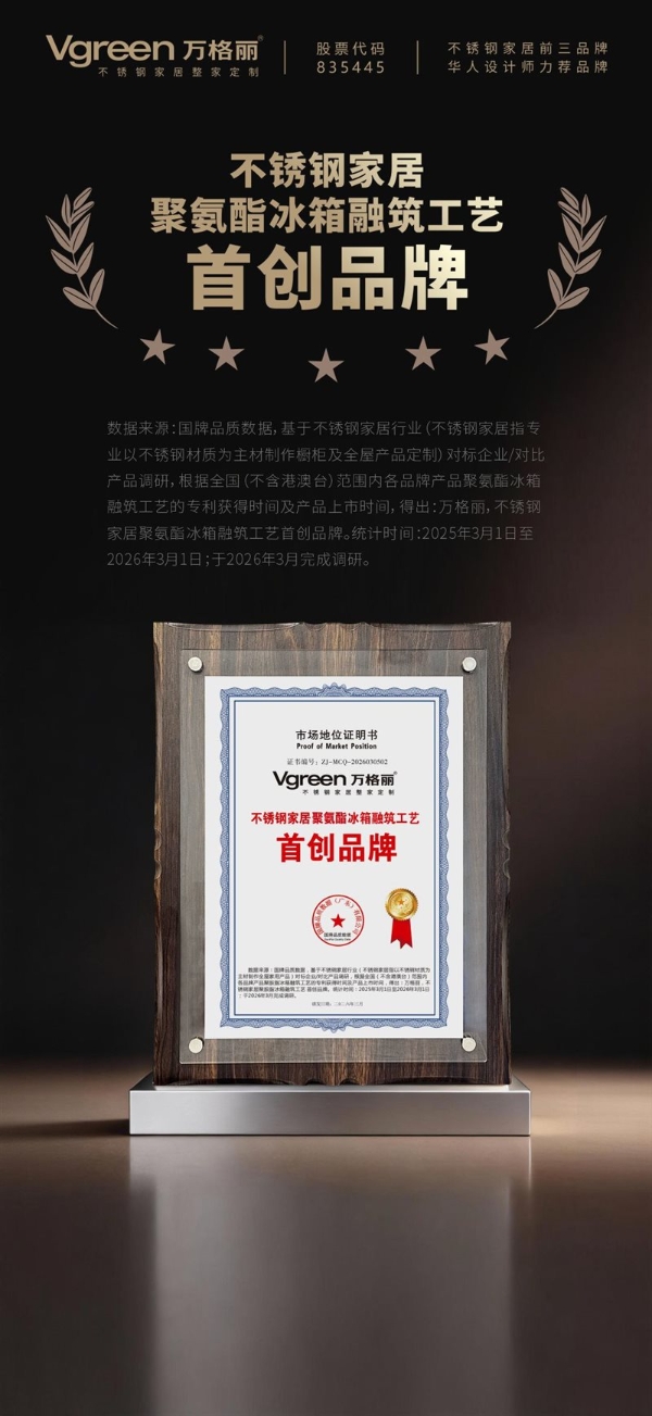 加冕双誉！万格丽获“首创品牌+第一股”两大市场地位认证万格丽 