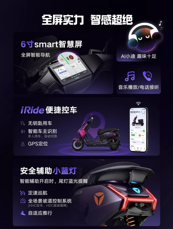 一台懂你的智能电动车，就该是雅迪冠能白鲨Ⅱ这个样子 