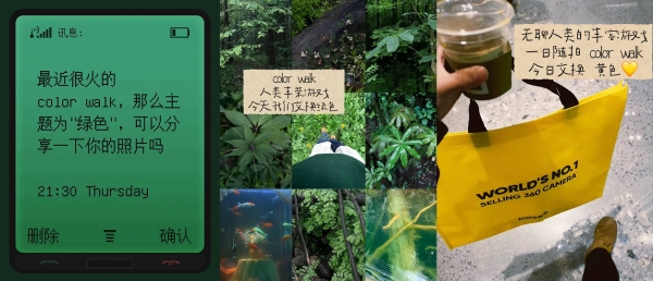 下楼走走，捡了一兜颜色回家 