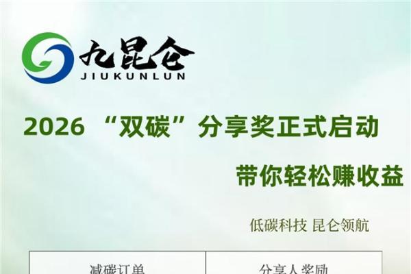 九昆仑低碳：2026 “双碳 ”分享奖励正式启动 