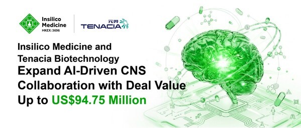 英矽智能与元羿生物扩大 AI 驱动的 CNS 领域合作，合作总交易金额最高达 9475 万美元 