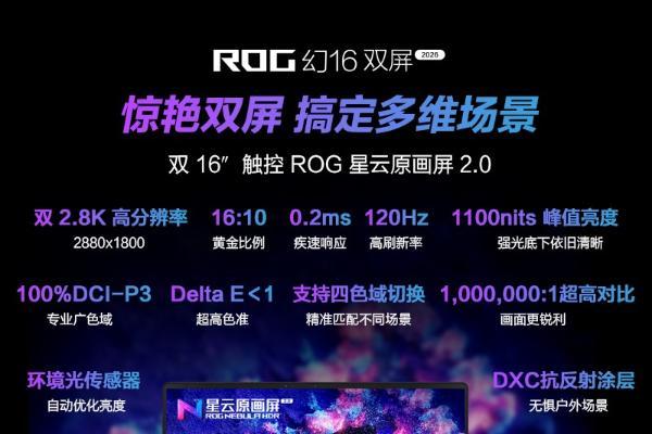 至高搭载RTX 5090 ROG幻16双屏 ROG幻Air 2026系列正式开启预约！ 