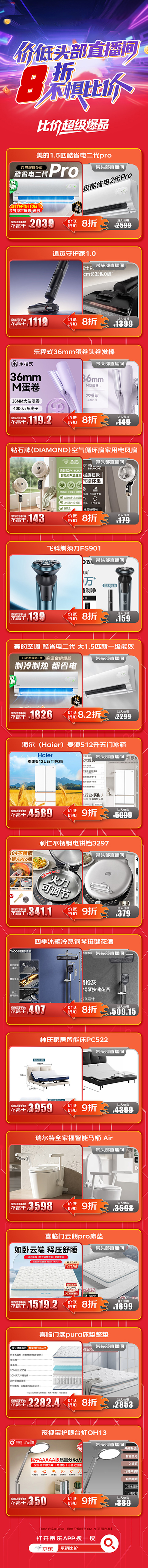 同步直播现场调价打9折 京东坚守家电家居低价承诺 