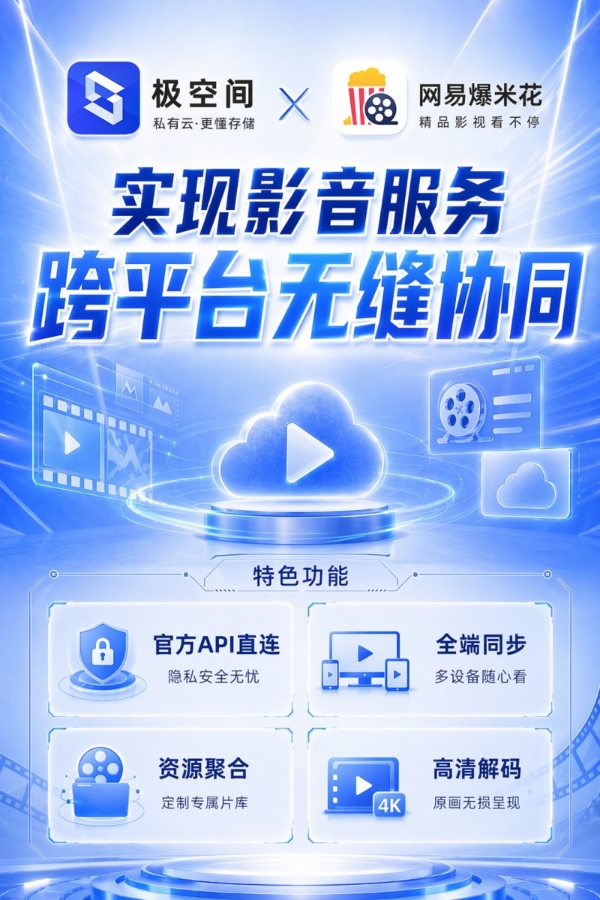 极空间×网易爆米花：打造家庭影音全链路解决方案 