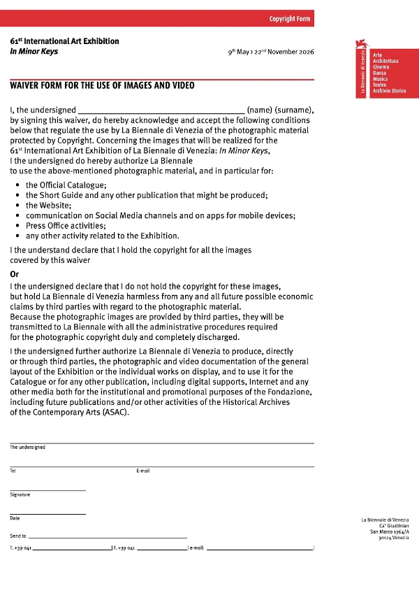 杨烨炘受邀参加2026第61届威尼斯艺术双年展 