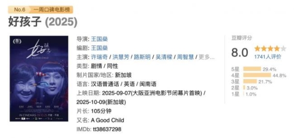 许瑞奇《我的人生我自摸》新加坡上映《好孩子》引爆角色口碑 